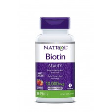 Natrol Suplemento Biotin 10000mg Fast Dissolve Morango (60 Comprimidos)